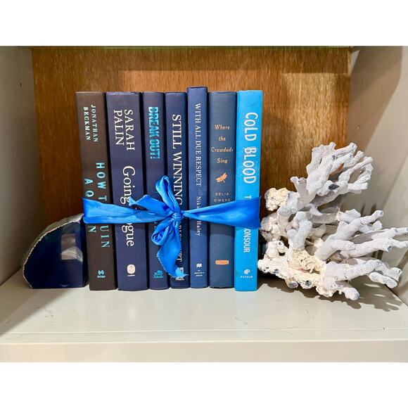 Vintage ombré effect blue Decorative Book collection - Picture 3 of 6